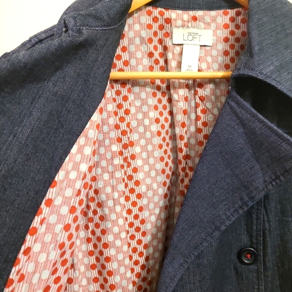 Ann Taylor LOFT Thick Lined Denim Jacket - M - Picture 3 of 5